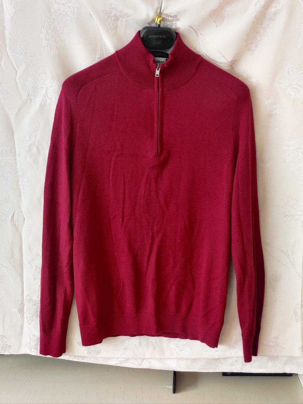 Express Men's Merino Wool Blend Quarter Zip Sweater Slim Fit